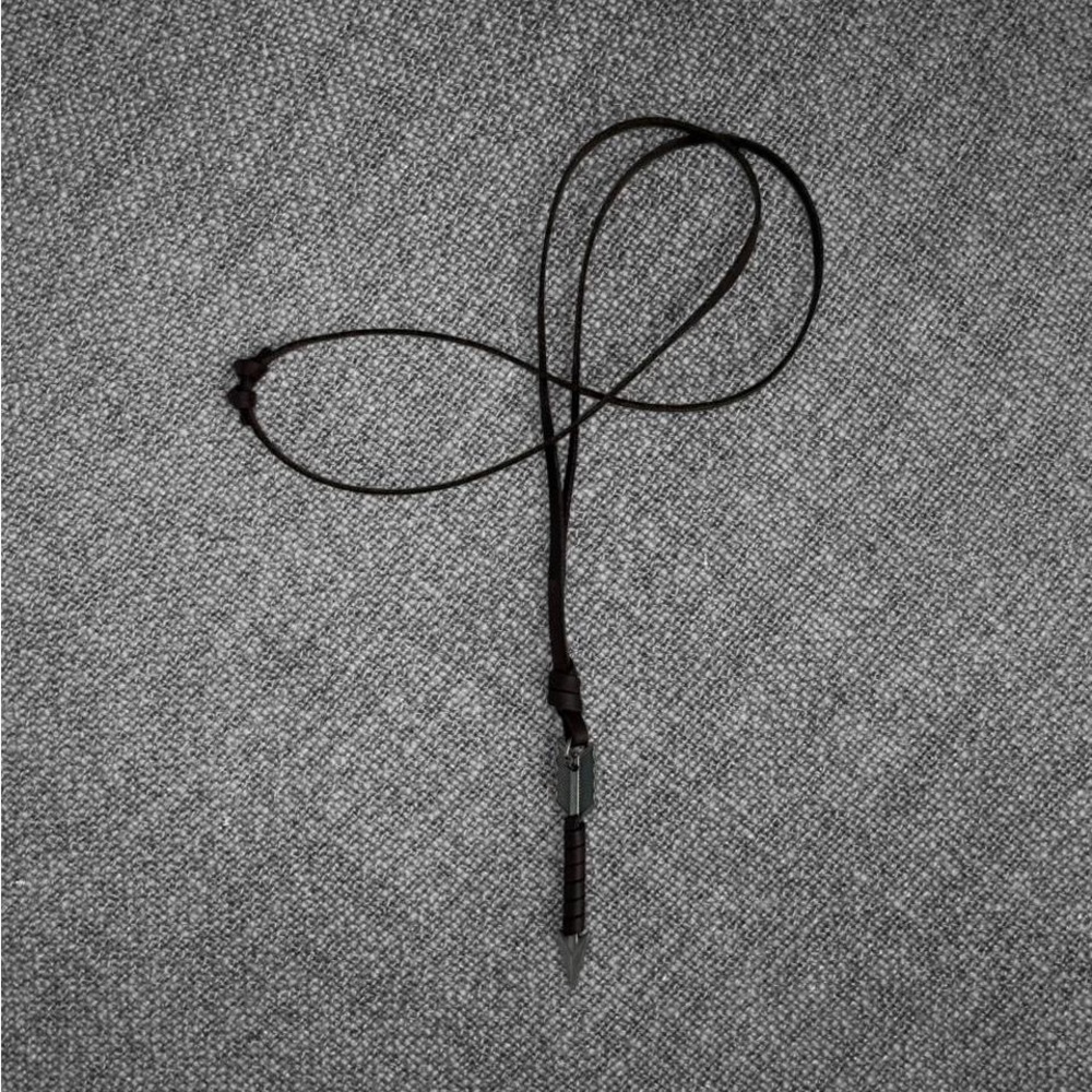 Arrowhead Leather Cord Necklace – Tribal-Inspired Pendant -Unisex